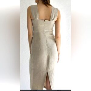 MASANO 100% silk linen midi dress size 4